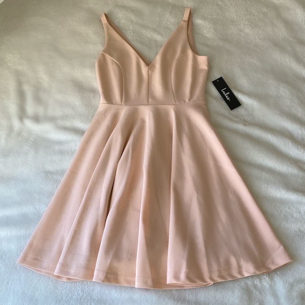 Lulus darling delight blush skater dress